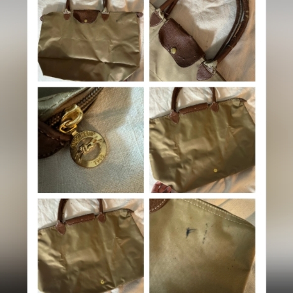 Longchamp large Le Pliage large olive green brown handbag purse tote bag - Picture 2 of 9